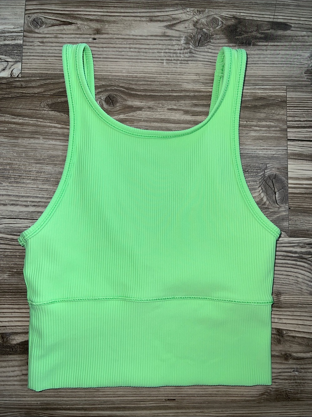 Lululemon Power Pivot Ribbed Tank Top Bright Green